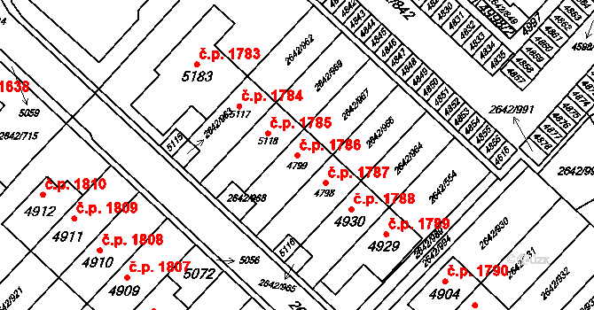 Kuřim 1786 na parcele st. 4799 v KÚ Kuřim, Katastrální mapa