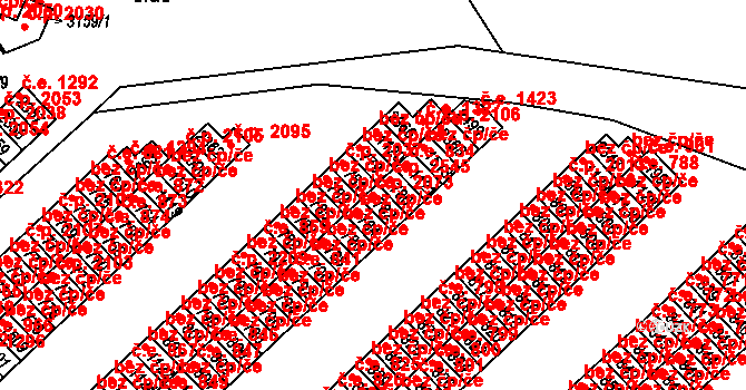 Sezimovo Ústí 2073 na parcele st. 782 v KÚ Sezimovo Ústí, Katastrální mapa