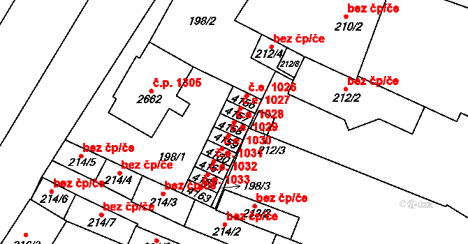 Kyjov 1028 na parcele st. 4158 v KÚ Kyjov, Katastrální mapa