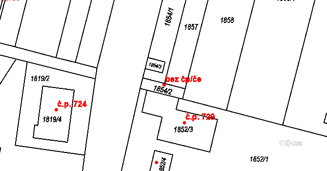 Horní Heršpice 394, Brno na parcele st. 1854/2 v KÚ Horní Heršpice, Katastrální mapa