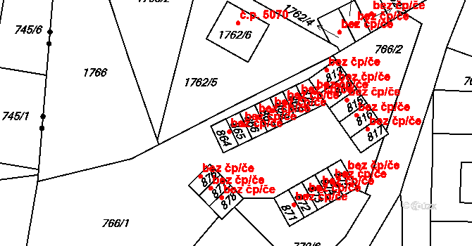Jablonec nad Nisou 38434351 na parcele st. 865 v KÚ Jablonecké Paseky, Katastrální mapa