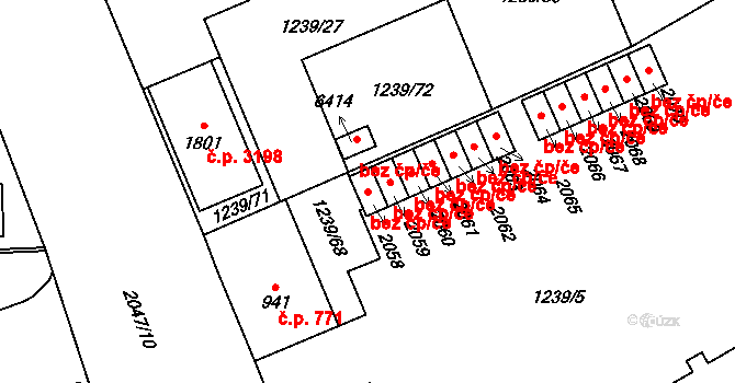 Šumperk 39021351 na parcele st. 2058 v KÚ Šumperk, Katastrální mapa