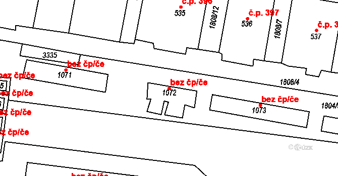 Králíky 39412351 na parcele st. 1072 v KÚ Králíky, Katastrální mapa
