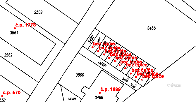 Vsetín 41763351 na parcele st. 3495 v KÚ Vsetín, Katastrální mapa