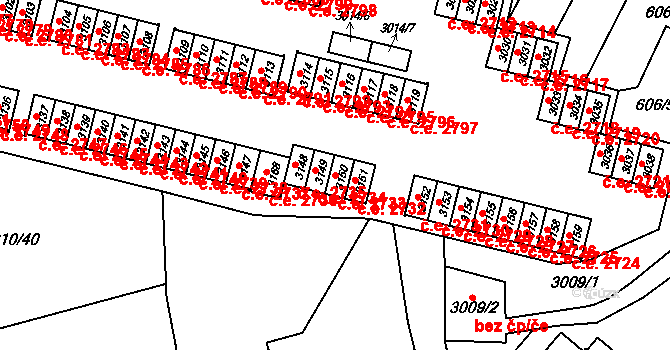 Podlesí 2733, Havířov na parcele st. 3150 v KÚ Bludovice, Katastrální mapa