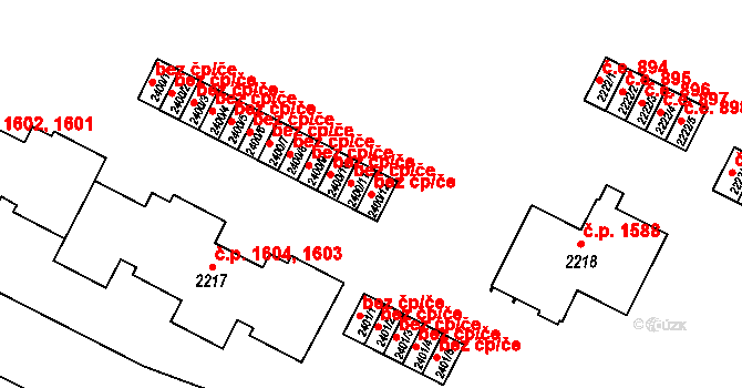Slaný 42744351 na parcele st. 2400/12 v KÚ Slaný, Katastrální mapa