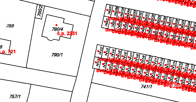 Sokolov 42949351 na parcele st. 741/2 v KÚ Sokolov, Katastrální mapa