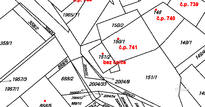 Svatobořice-Mistřín 43143351 na parcele st. 151/2 v KÚ Mistřín, Katastrální mapa