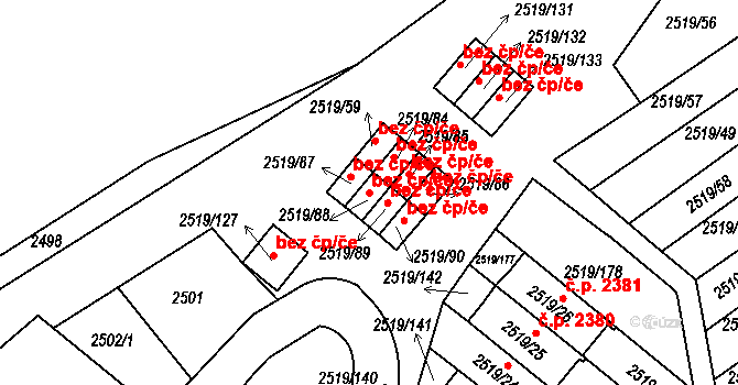 Praha 43311351 na parcele st. 2519/88 v KÚ Dejvice, Katastrální mapa