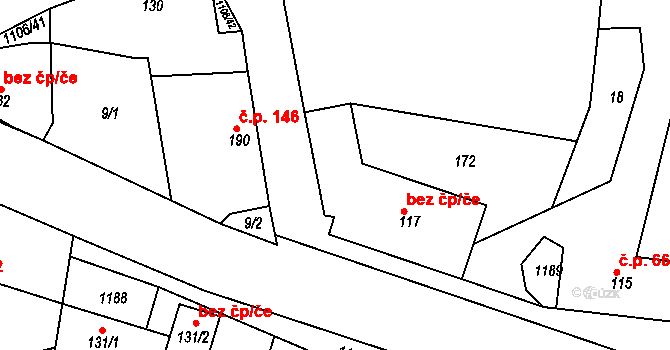 Peruc 46253351 na parcele st. 117 v KÚ Černochov, Katastrální mapa