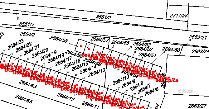 Holešov 47590351 na parcele st. 2664/55 v KÚ Holešov, Katastrální mapa