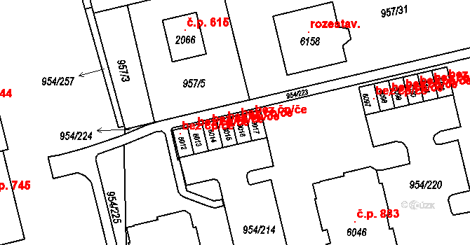 Klatovy 48652351 na parcele st. 6016 v KÚ Klatovy, Katastrální mapa