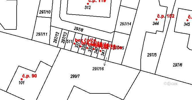 Velichovky 48710351 na parcele st. 341 v KÚ Velichovky, Katastrální mapa