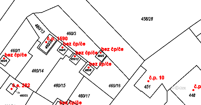 Karviná 48834351 na parcele st. 460/2 v KÚ Ráj, Katastrální mapa