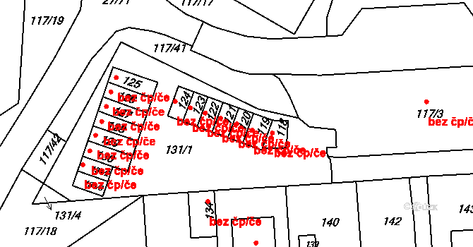 Praha 50291351 na parcele st. 120 v KÚ Komořany, Katastrální mapa