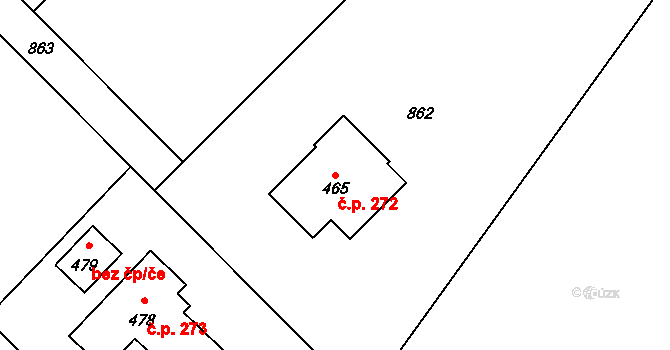 Bohutín 272 na parcele st. 465 v KÚ Bohutín, Katastrální mapa