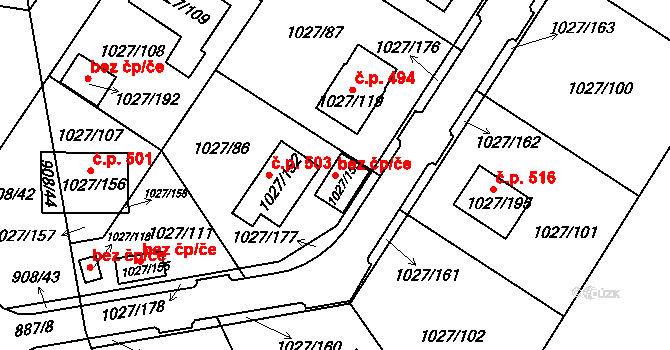Teplice 73944351 na parcele st. 1027/153 v KÚ Sobědruhy, Katastrální mapa
