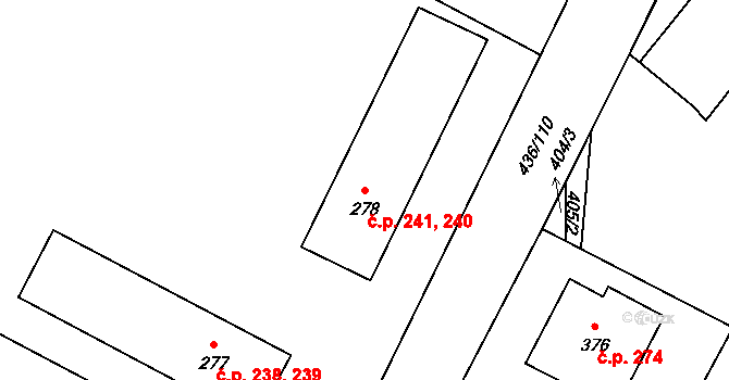 Opatovice nad Labem 240,241 na parcele st. 278 v KÚ Opatovice nad Labem, Katastrální mapa