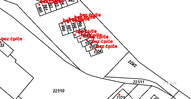 Adamov 610 na parcele st. 1004 v KÚ Adamov, Katastrální mapa