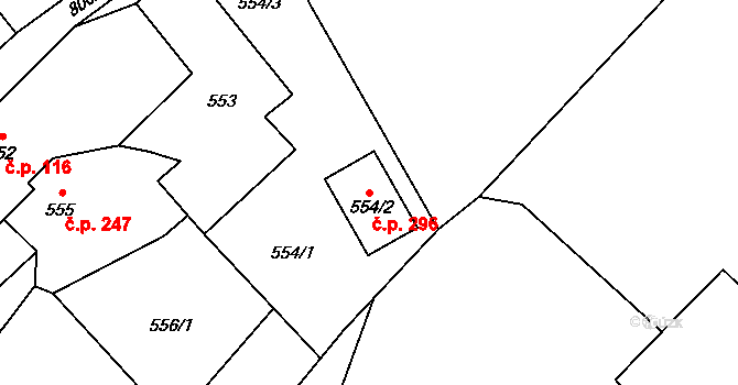 Janovice 296, Rýmařov na parcele st. 554/2 v KÚ Janušov, Katastrální mapa