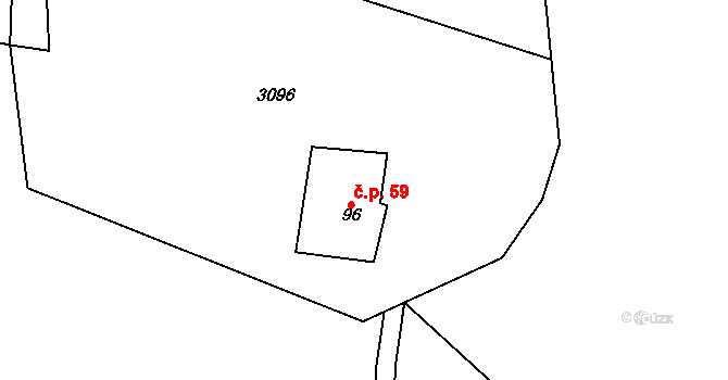 Šediviny 59, Kounov na parcele st. 96 v KÚ Šediviny, Katastrální mapa
