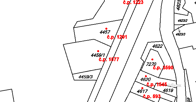 Přerov I-Město 1577, Přerov na parcele st. 4459/1 v KÚ Přerov, Katastrální mapa