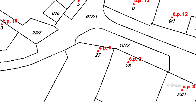 Lipník nad Bečvou VII-Trnávka 1, Lipník nad Bečvou na parcele st. 27 v KÚ Trnávka u Lipníka nad Bečvou, Katastrální mapa