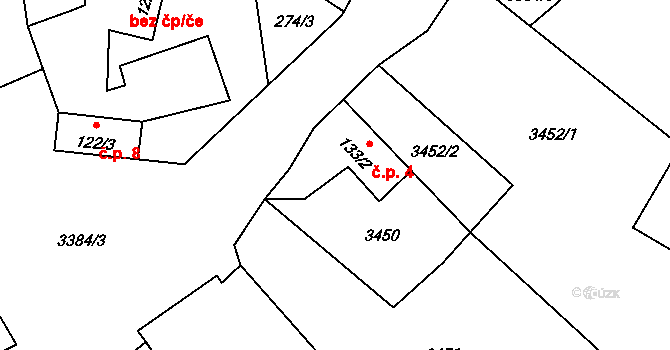 Bohušov 4 na parcele st. 133/2 v KÚ Bohušov, Katastrální mapa