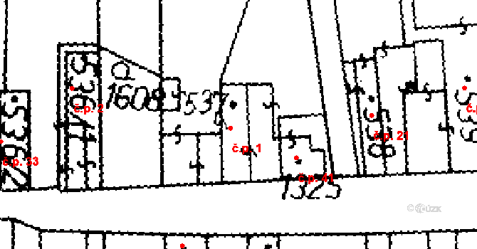 Byšičky 1, Lysá nad Labem na parcele st. 537 v KÚ Lysá nad Labem, Katastrální mapa
