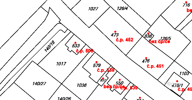 Kovářská 538 na parcele st. 579 v KÚ Kovářská, Katastrální mapa