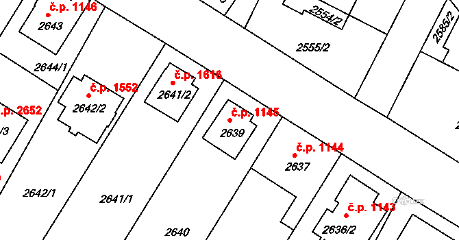 České Budějovice 5 1145, České Budějovice na parcele st. 2639 v KÚ České Budějovice 5, Katastrální mapa
