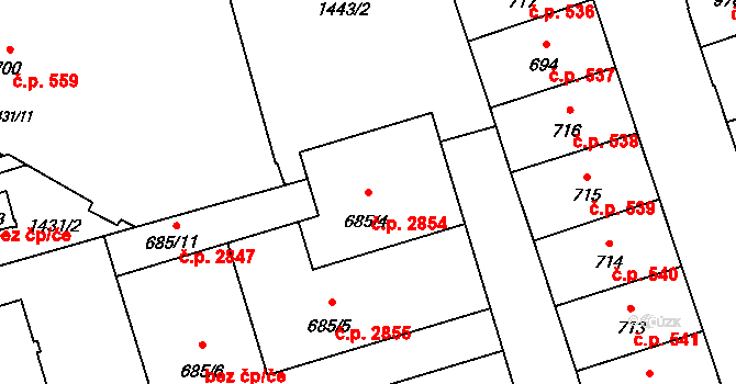 Šumperk 2854 na parcele st. 685/4 v KÚ Šumperk, Katastrální mapa