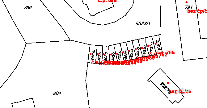 Znojmo 531 na parcele st. 802/8 v KÚ Znojmo-město, Katastrální mapa