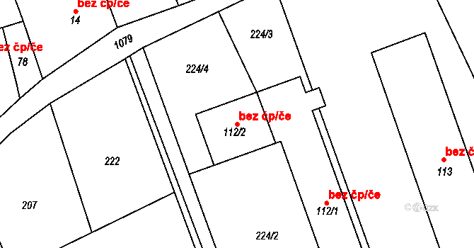 Proseč 38040352 na parcele st. 112/2 v KÚ Miřetín, Katastrální mapa