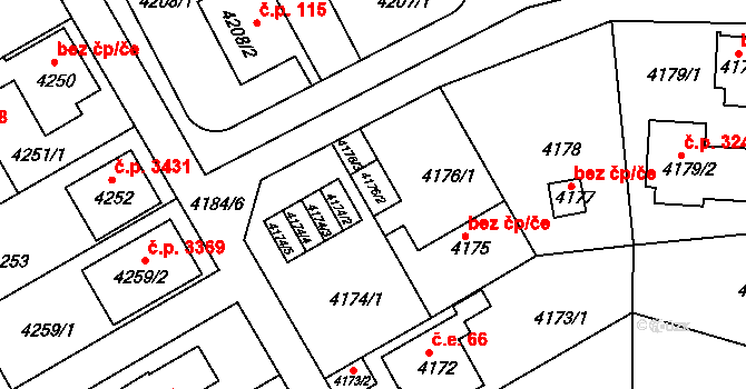 Praha 40481352 na parcele st. 4176/2 v KÚ Strašnice, Katastrální mapa
