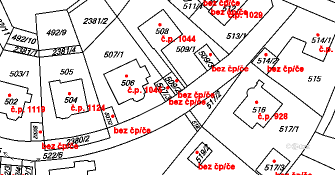 Teplice 42726352 na parcele st. 507/3 v KÚ Teplice-Trnovany, Katastrální mapa