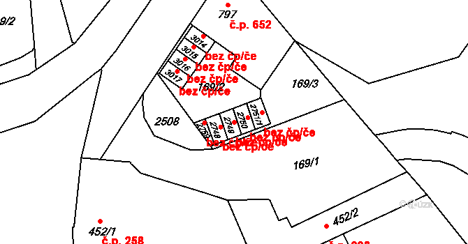Hranice 44653352 na parcele st. 2749 v KÚ Hranice, Katastrální mapa