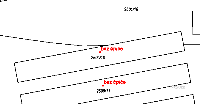 Holešov 47581352 na parcele st. 2805/10 v KÚ Holešov, Katastrální mapa