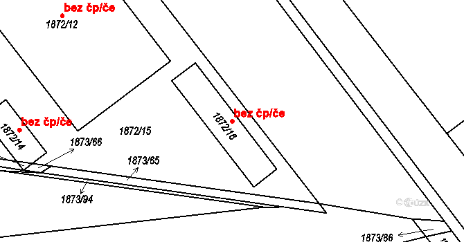 Brno 48223352 na parcele st. 1872/16 v KÚ Chrlice, Katastrální mapa