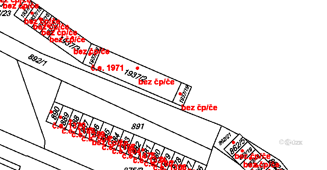 Chomutov 1978 na parcele st. 1937/2 v KÚ Chomutov I, Katastrální mapa