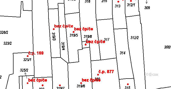 Kaplice 78043352 na parcele st. 319/8 v KÚ Kaplice, Katastrální mapa