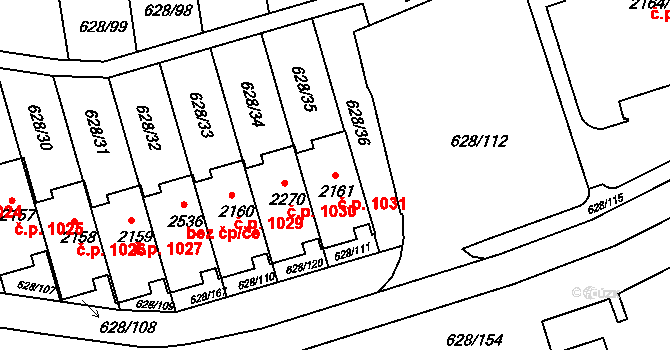 Prachatice II 1031, Prachatice na parcele st. 2161 v KÚ Prachatice, Katastrální mapa