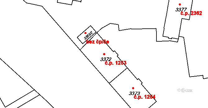 České Budějovice 3 1253, České Budějovice na parcele st. 3372 v KÚ České Budějovice 3, Katastrální mapa