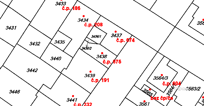Lobzy 675, Plzeň na parcele st. 3438 v KÚ Plzeň, Katastrální mapa