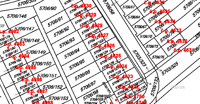 Jihlava 4825 na parcele st. 5706/123 v KÚ Jihlava, Katastrální mapa