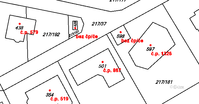 Horní Jirčany 867, Jesenice, Katastrální mapa