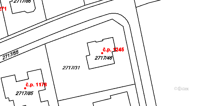 Kylešovice 1245, Opava na parcele st. 2717/46 v KÚ Kylešovice, Katastrální mapa