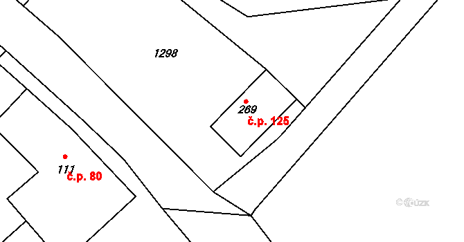 Nárameč 38349353 na parcele st. 269 v KÚ Nárameč, Katastrální mapa