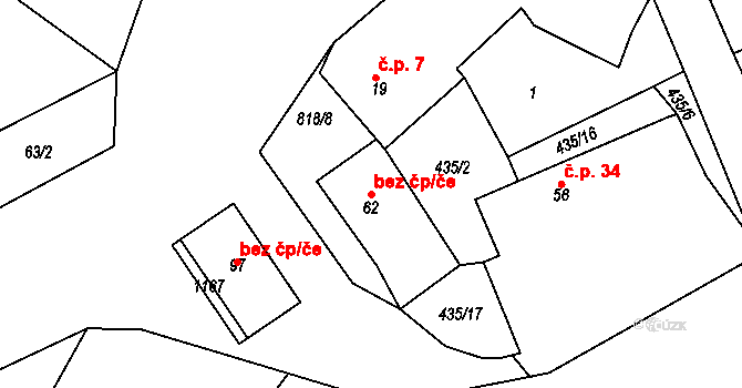 Mišovice 39970353 na parcele st. 62 v KÚ Mišovice, Katastrální mapa