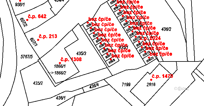 Kojetín 43834353 na parcele st. 606/6 v KÚ Kojetín, Katastrální mapa